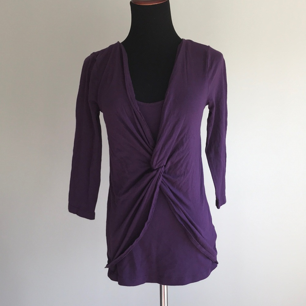 COPY - Three Dots 3/4 Sleeve Gathered at Front Sh…